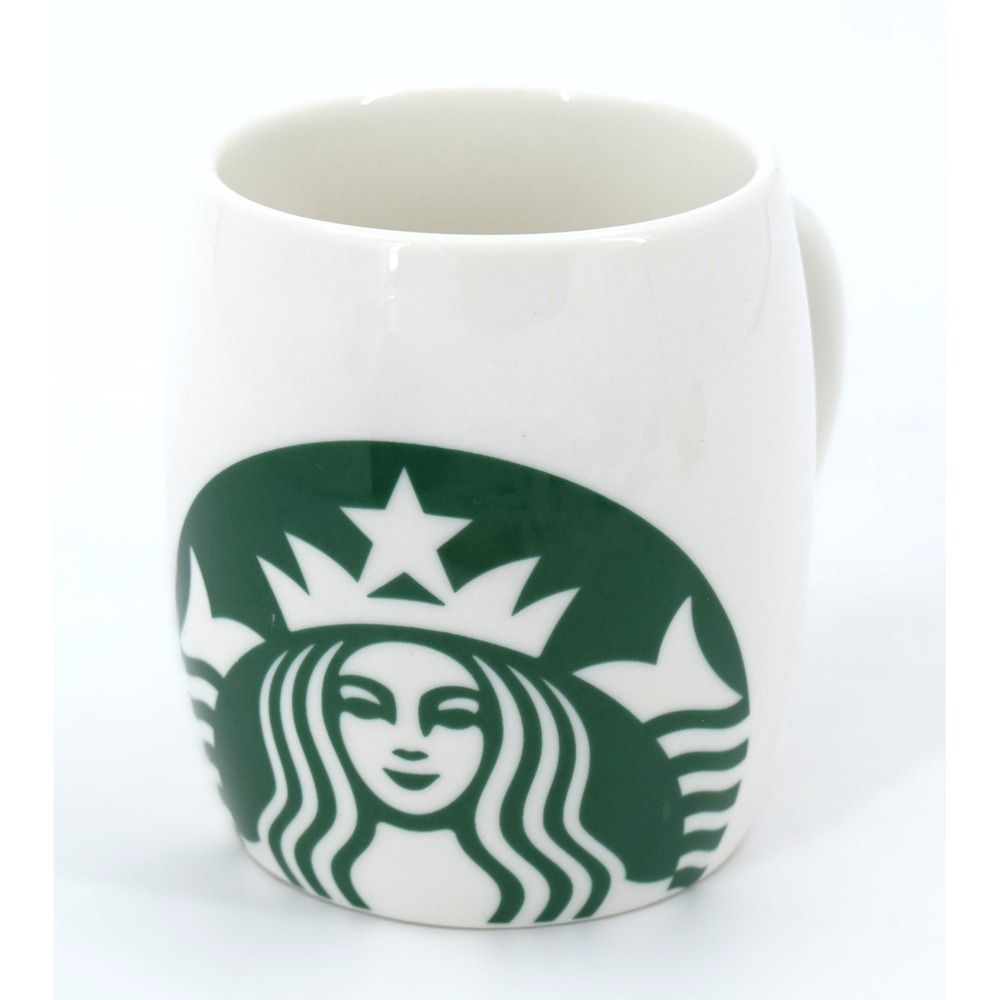 Starbucks Coffee Mug Unisex 14oz White Excellent 2010 Siren Logo Barrel Ceramic